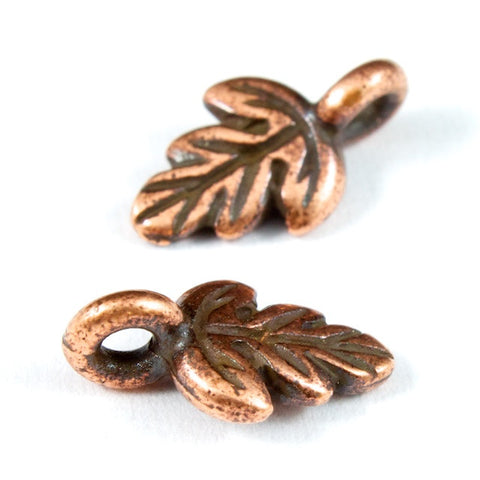 6mm x 10.75mm Antique Copper Tierracast Oak Leaf Charm-General Bead