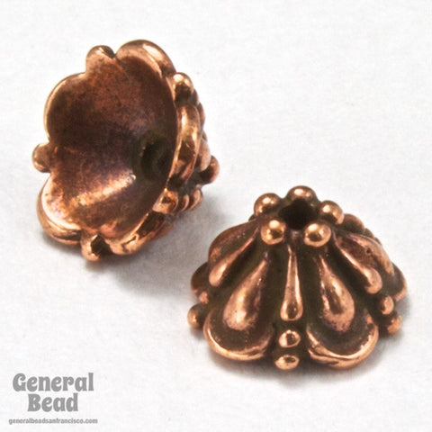 8mm Antique Copper "Tiffany" Tierracast Bead Cap-General Bead