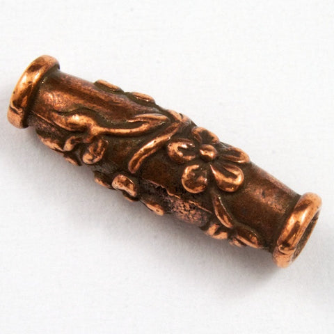 5mm x 15mm Antique Copper Tierracast Wild Rose Barrel-General Bead