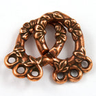 18mm x 11mm Antique Copper TierraCast Three Strand Connector Floral Sister Clasp #CK144
