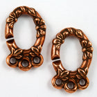 18mm x 11mm Antique Copper TierraCast Three Strand Connector Floral Sister Clasp #CK144