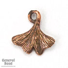 6.75mm x 15mm Antique Copper Tierracast Ginkgo Leaf Charm-General Bead