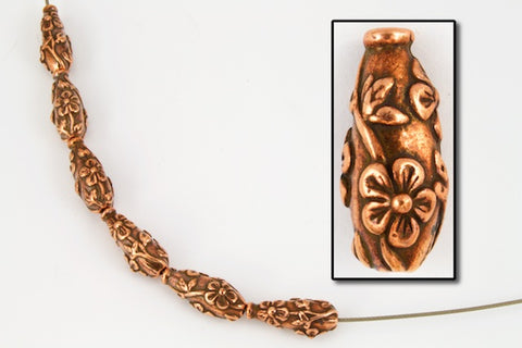 5mm x 15mm Antique Copper TierraCast Wild Rose Drop (2 Pcs) #CK150