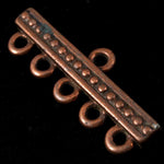 10mm x 26mm Antique Copper Tierracast Beaded Five Loop End Bar #CK153-General Bead