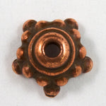 9mm Antique Copper Tierracast Star Bead Cap-General Bead