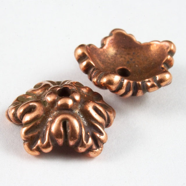 10mm Antique Copper TierraCast Oak Leaf Bead Cap #CK159