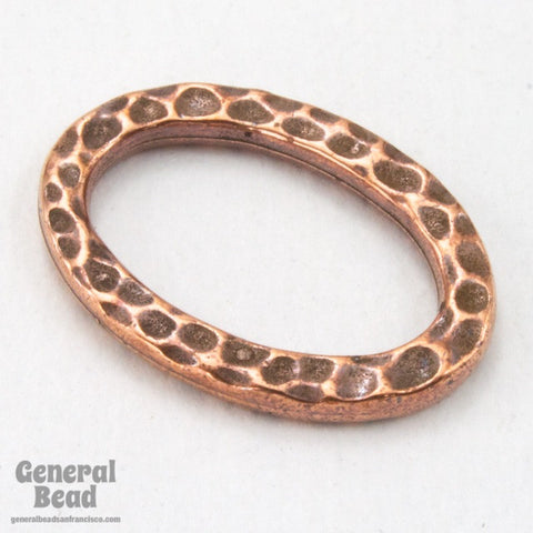 13mm x 18mm Antique Copper Tierracast Hammered Oval Link-General Bead