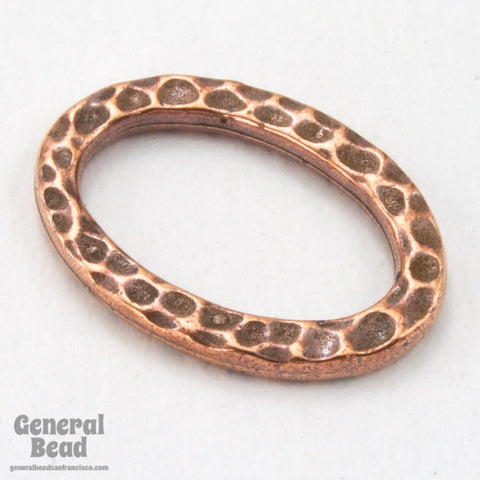 8mm x 13mm Antique Copper TierraCast Hammered Oval Link (20 Pcs) 94-3098