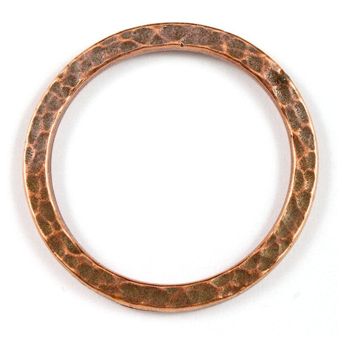 25mm Antique Copper Tierracast Hammered Round Link-General Bead