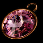 18mm x 14mm Light Rose/Antique Copper Setting for 12mm Swarovski Rivoli #CKC169-General Bead