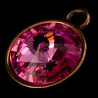 18mm x 14mm Rose/Antique Copper Setting for 12mm Swarovski Rivoli #CKC169-General Bead
