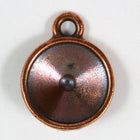 18mm x 14mm Rose/Antique Copper Setting for 12mm Swarovski Rivoli #CKC169-General Bead