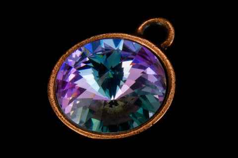 18mm x 14mm Vitrail Light/Antique Copper Setting for 12mm Swarovski Rivoli #CKC169-General Bead