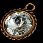 20mm x 16mm Crystal/Antique Copper Twisted Setting for 12mm Swarovski Rivoli #CKC170-General Bead