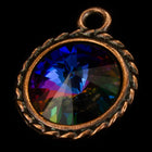 20mm x 16mm Antique Copper Twisted Setting for 12mm Swarovski Rivoli (All Colors) #CKC170-General Bead