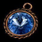 20mm x 16mm Light Sapphire/Antique Copper Twisted Setting for 12mm Swarovski Rivoli #CKC170-General Bead