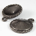 20mm x 16mm Crystal/Black Twisted Setting for 12mm Swarovski Rivoli #CKD170-General Bead