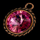 20mm x 16mm Antique Copper Twisted Setting for 12mm Swarovski Rivoli (All Colors) #CKC170-General Bead