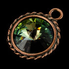 20mm x 16mm Antique Copper Twisted Setting for 12mm Swarovski Rivoli (All Colors) #CKC170-General Bead