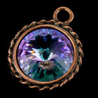 20mm x 16mm Antique Copper Twisted Setting for 12mm Swarovski Rivoli (All Colors) #CKC170-General Bead