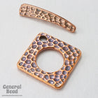 18mm Antique Copper Hammered Square Toggle Clasp #CK171-General Bead