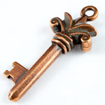 13mm x 33mm Antique Copper Tierracast Fleur de Lis Key-General Bead