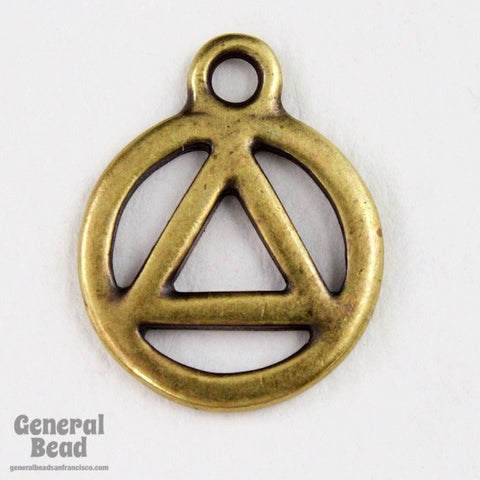 15mm Antique Brass Tierracast Recovery Symbol Charm-General Bead