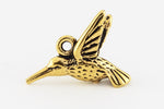 14mm x 19mm Antique Gold Tierracast Hummingbird Charm #CKC186-General Bead