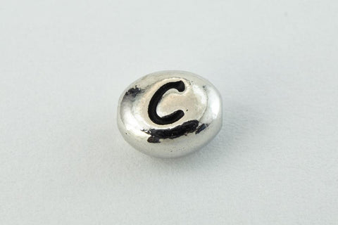 6mm x 5mm Antique Silver Tierracast Pewter Letter "C" Bead #CKC237-General Bead