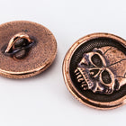 17mm Antique Copper Tierracast Scary Skull Button #CKC307-General Bead