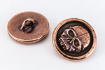17mm Antique Copper Tierracast Scary Skull Button #CKC307-General Bead