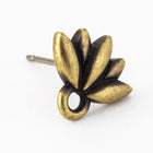 10mm Antique Brass Tierracast Pewter Lotus Ear Post #CKC308-General Bead