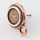 34ss Aqua/Antique Copper Tierracast Bezel Ear Post with Loop #CKC316-General Bead