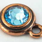 34ss Aqua/Antique Copper Tierracast Bezel Ear Post with Loop #CKC316-General Bead