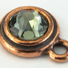 34ss Black Diamond/Antique Copper Tierracast Bezel Ear Post with Loop #CKC316-General Bead