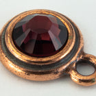 34ss Burgundy/Antique Copper Tierracast Bezel Ear Post with Loop #CKC316-General Bead