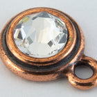 34ss Crystal/Antique Copper Tierracast Bezel Ear Post with Loop #CKC316-General Bead