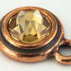 34ss Light Colorado Topaz/Antique Copper Tierracast Bezel Ear Post with Loop #CKC316-General Bead