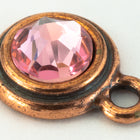 34ss Light Rose/Antique Copper Tierracast Bezel Ear Post with Loop #CKC316-General Bead