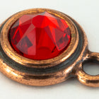 34ss Light Siam/Antique Copper Tierracast Bezel Ear Post with Loop #CKC316-General Bead