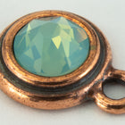 34ss Pacific Opal/Antique Copper Tierracast Bezel Ear Post with Loop #CKC316-General Bead