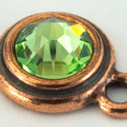 34ss Peridot/Antique Copper Tierracast Bezel Ear Post with Loop #CKC316-General Bead
