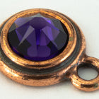 34ss Purple Velvet/Antique Copper Tierracast Bezel Ear Post with Loop #CKC316-General Bead