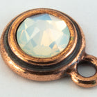 34ss White Opal/Antique Copper Tierracast Bezel Ear Post with Loop #CKC316-General Bead