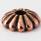 9.5mm Antique Copper Tierracast Pewter "Joy" Bead Cap #CKC318-General Bead