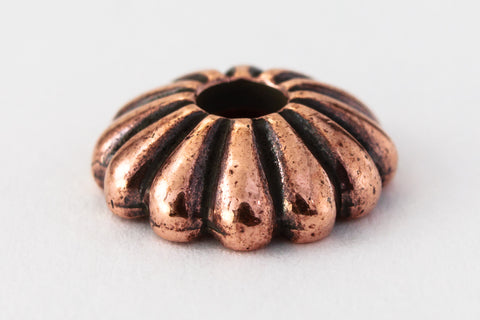 9.5mm Antique Copper Tierracast Pewter "Joy" Bead Cap #CKC318-General Bead