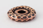 9.25mm Antique Copper Tierracast Pewter Hammered Large Hole Bead #CKC319-General Bead