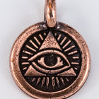 16.6mm Antique Copper Tierracast Eye of Providence Charm #CKC352-General Bead