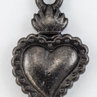21.5mm Black Tierracast Pewter Milagro Heart Charm (20 Pcs) #CKC393-General Bead