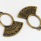 30mm Antique Brass Tierracast Pewter Ethnic Ring Fan Link #CKE451-General Bead